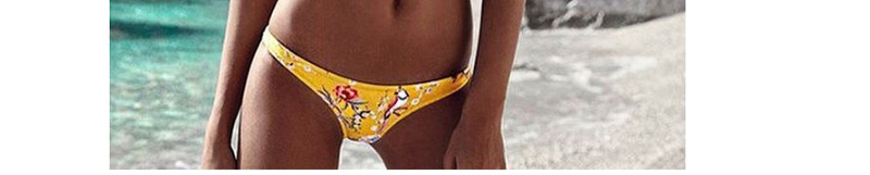 Sexy Yellow Flower Pattern Decorated Swimwear(2pcs),Bikini Sets