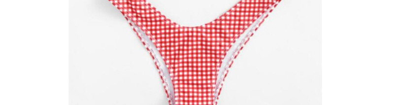 Sexy Red Grids Pattern Decorated Swimwear(2pcs),Bikini Sets