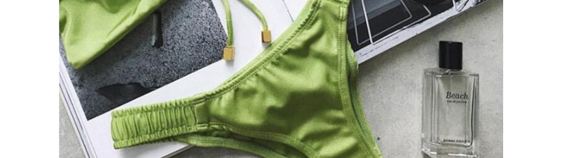 Sexy Green Pure Color Decorated Swimwear(2pcs),Bikini Sets