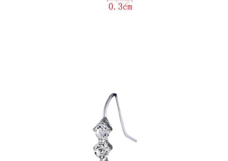 Fashion Silver Color Full Diamond Decorated Earring(1pcs),Drop Earrings