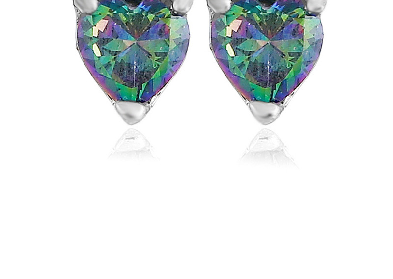 Fashion Multi-color Heart Shape Decorated Earrings,Stud Earrings