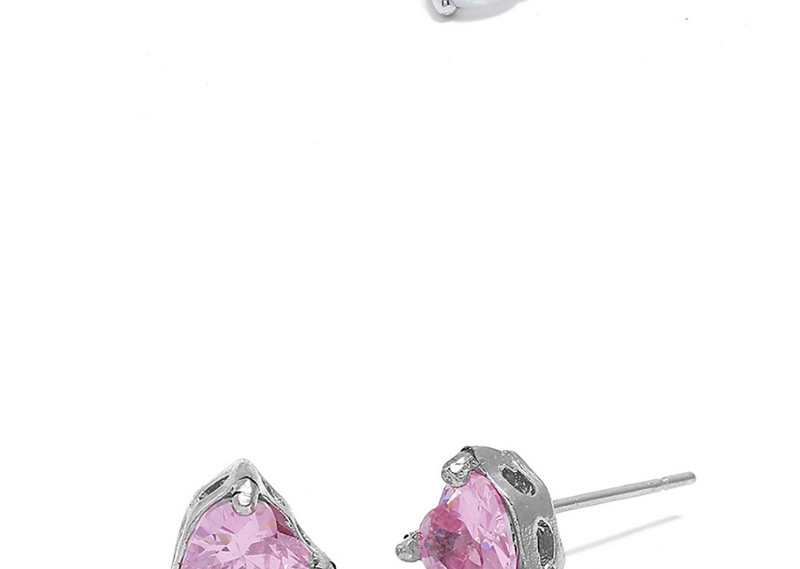 Fashion Pink Heart Shape Decorated Earrings,Stud Earrings