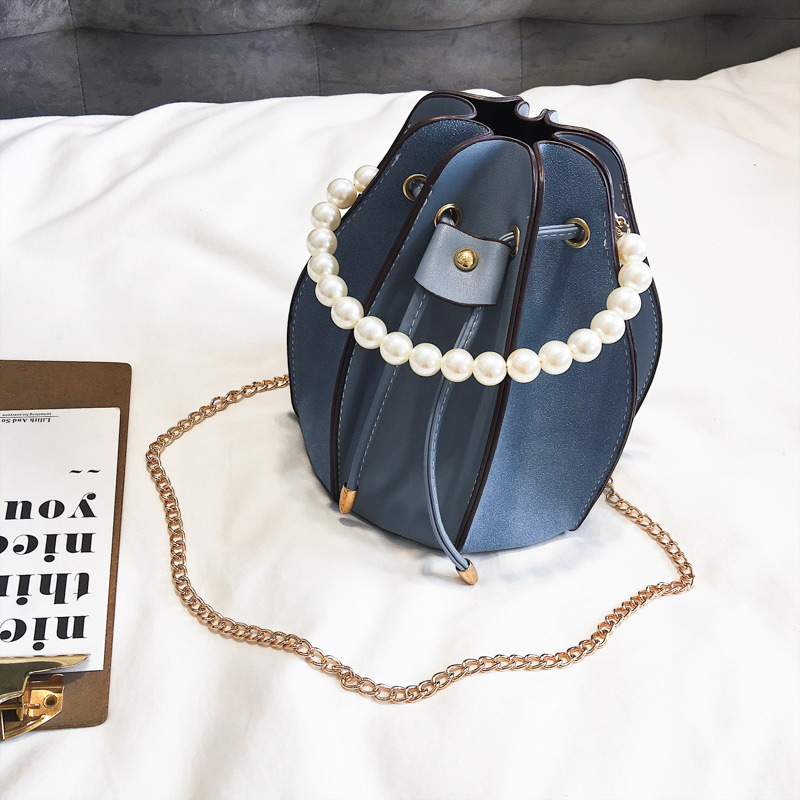 Fashion Blue Pure Color Decorated Bag,Handbags