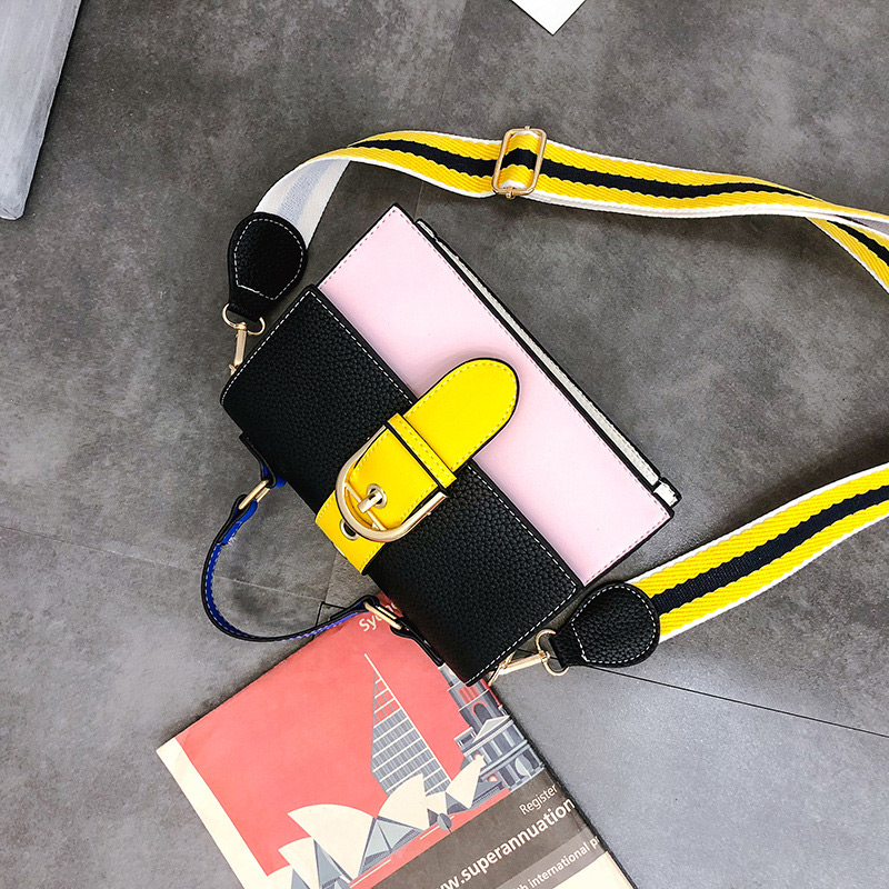 Fashion Yellow+pink Color-matching Decorated Bag,Handbags
