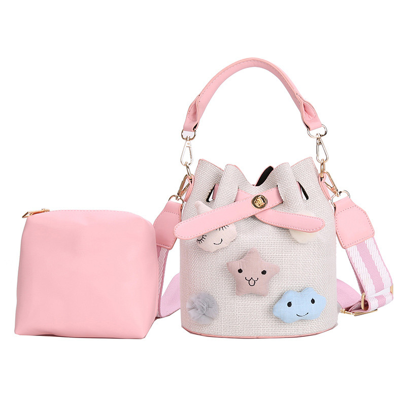 Fashion Pink Doll Shape Decorated Bag,Handbags