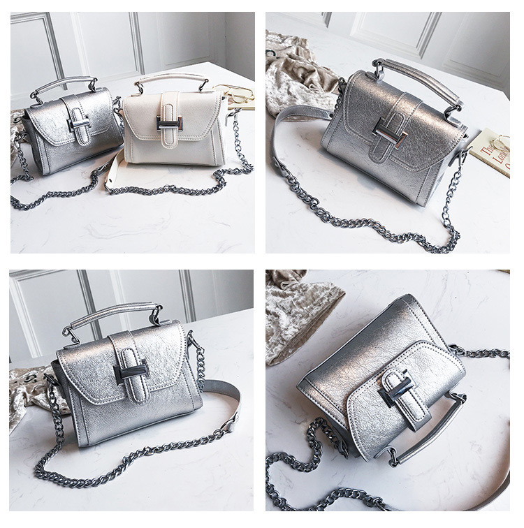 Fashion Silver Belt Buckle Decorated Bag,Handbags
