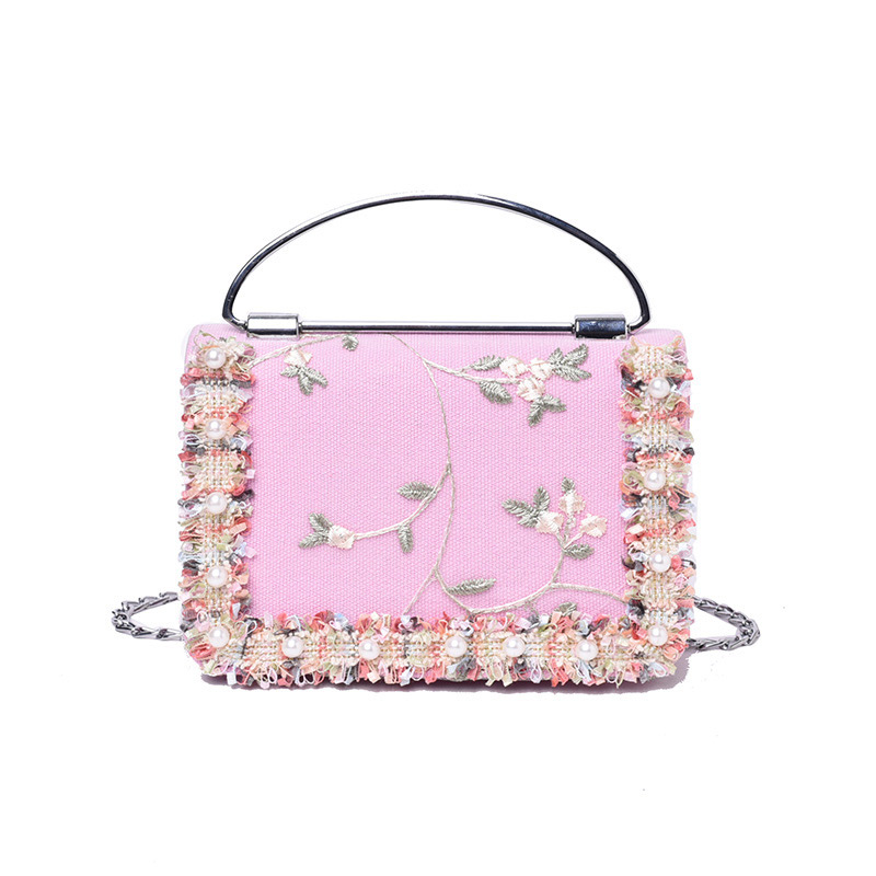 Fashion White Flower Pattern Decorated Bag,Shoulder bags