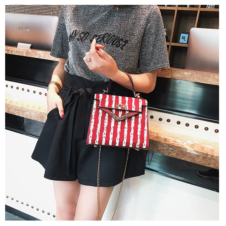 Fashion Black Stripe Pattern Decorated Bag,Shoulder bags