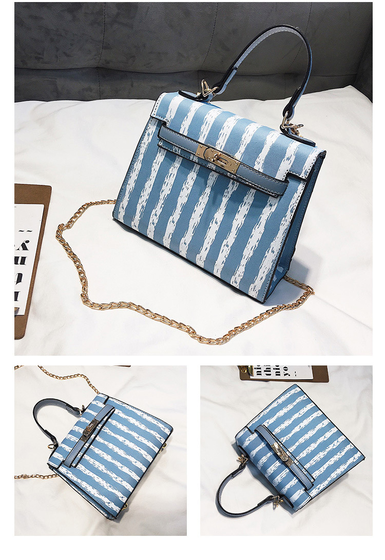 Fashion Blue Stripe Pattern Decorated Bag,Shoulder bags
