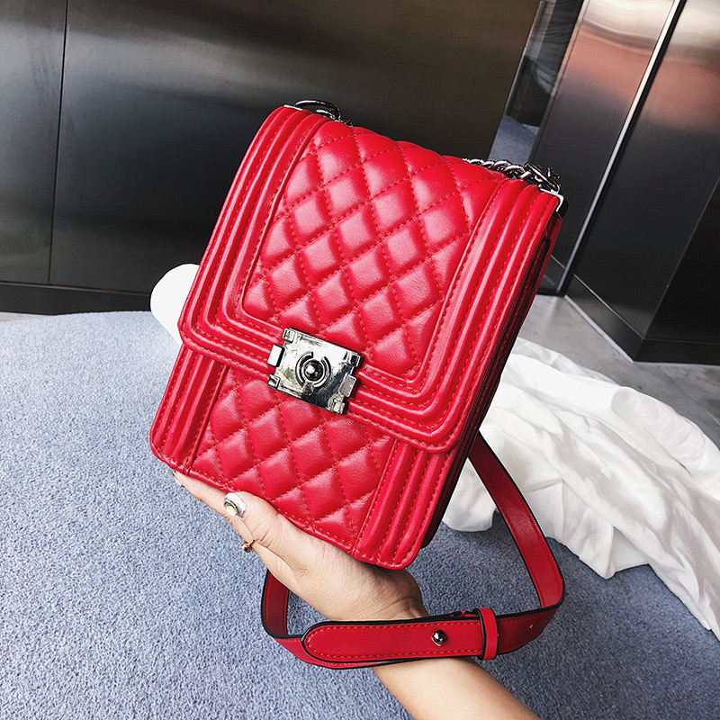 Fashion Red Grids Pattern Decorated Bag,Shoulder bags