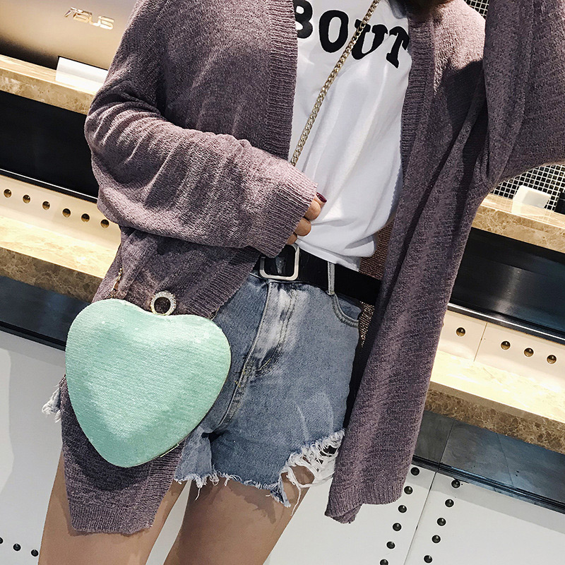 Fashion Silver Color Heart Shape Decorated Bag,Shoulder bags