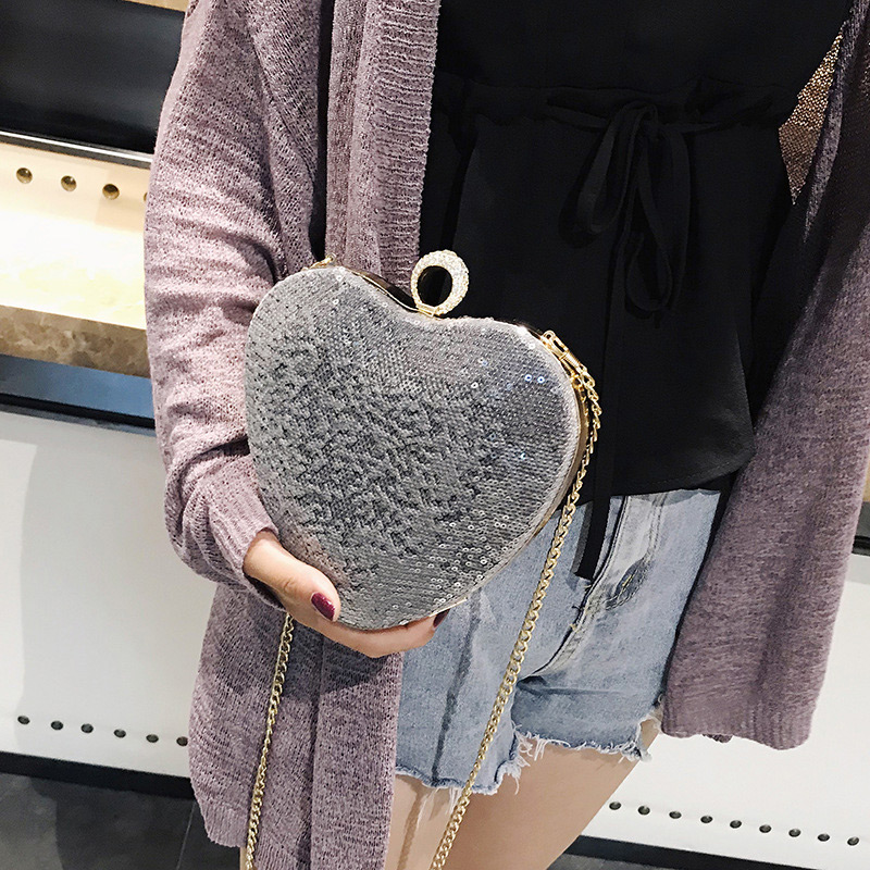 Fashion Gold Color Heart Shape Decorated Bag,Shoulder bags