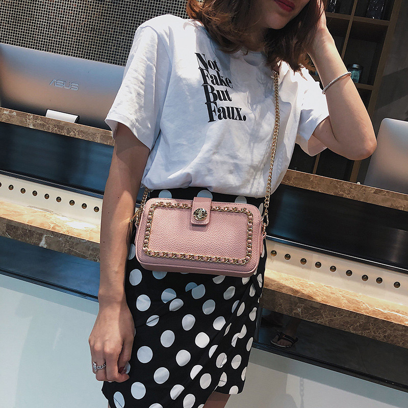 Fashion Pink Pure Color Decorated Bag,Shoulder bags