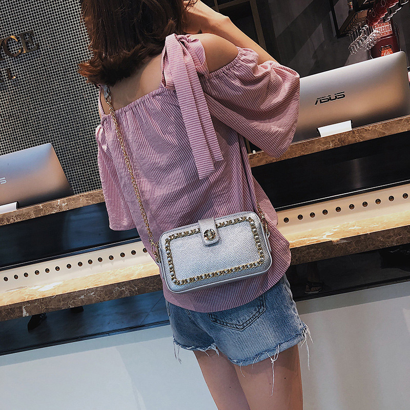 Fashion White Pure Color Decorated Bag,Shoulder bags
