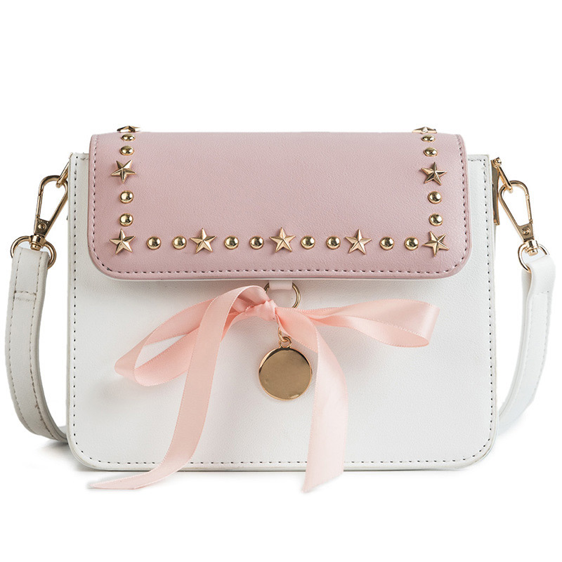 Fashion White+pink Bowknot Decoreted Bag,Shoulder bags