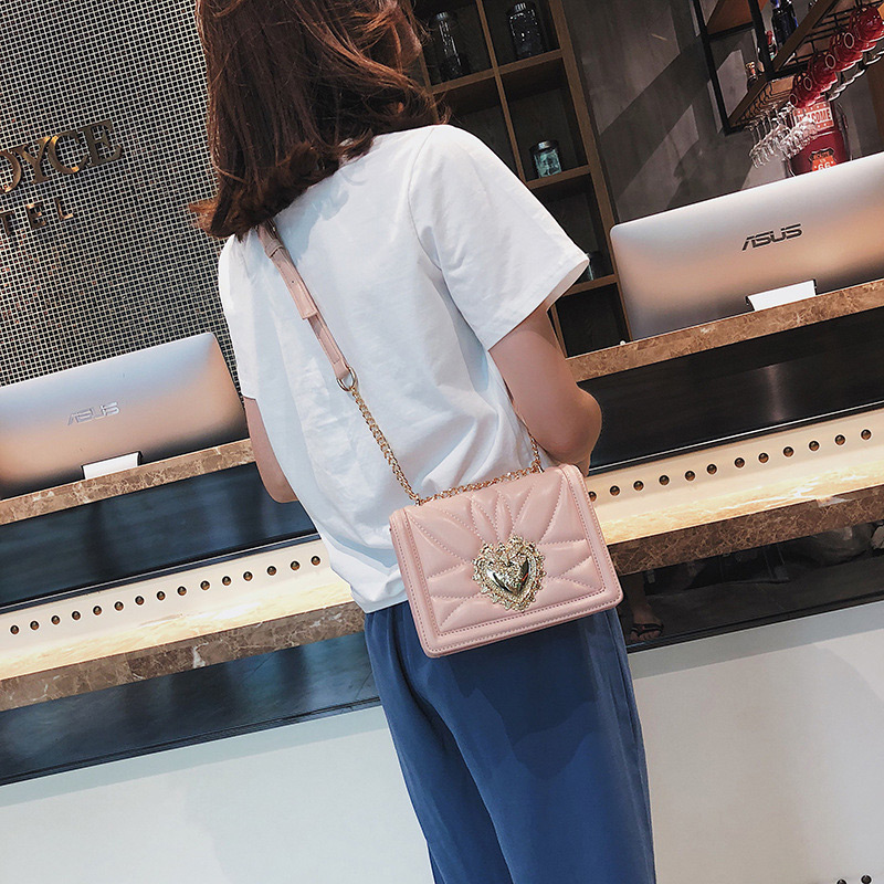 Fashion Pink Heart Shape Decorated Bag,Shoulder bags