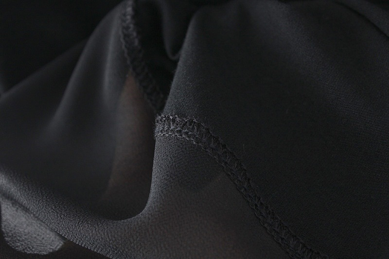 Fashion Black Pure Color Decorated Dress,Long Dress