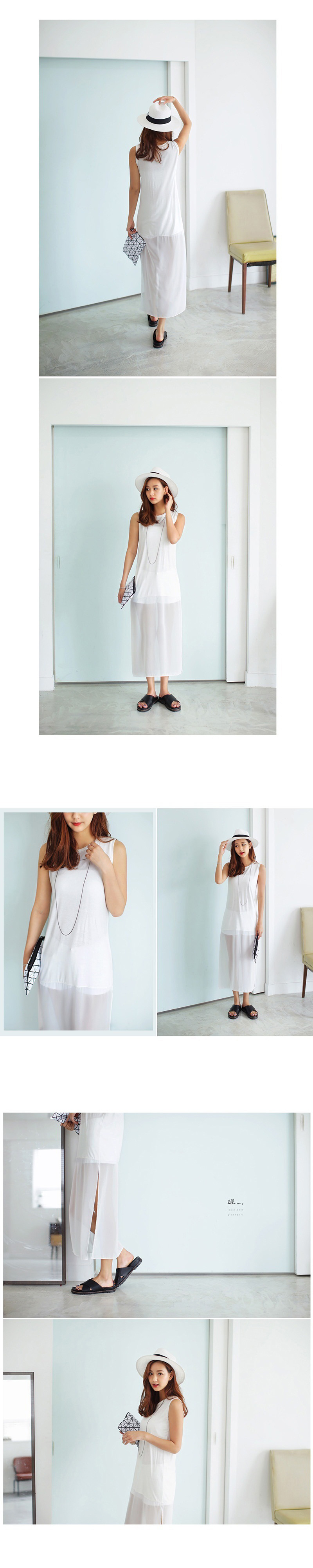 Fashion White Pure Color Decorated Dress,Long Dress