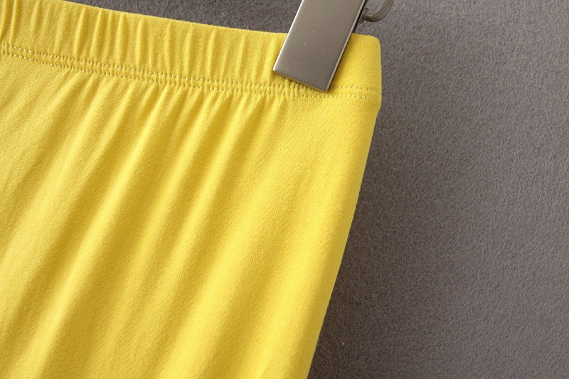 Fashion Yellow Pure Color Decorated Pants,Pants
