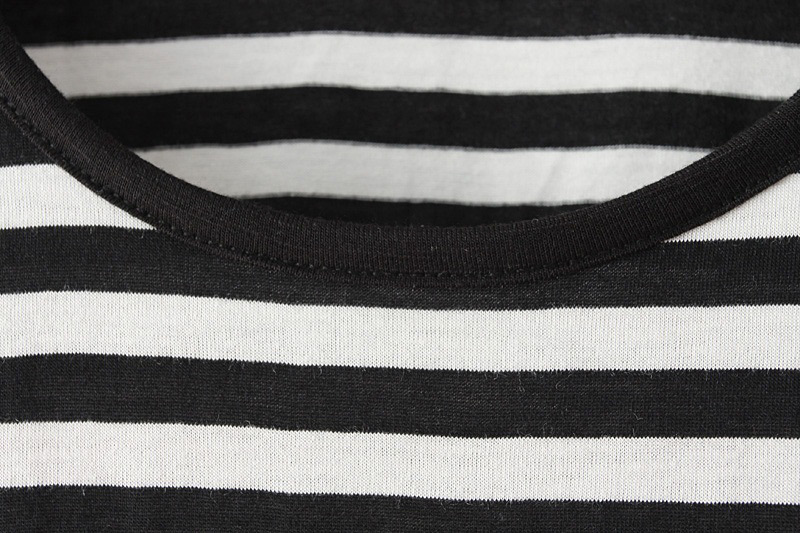 Fashion Black Stripe Pattern Decorated T-shirt,Hair Crown