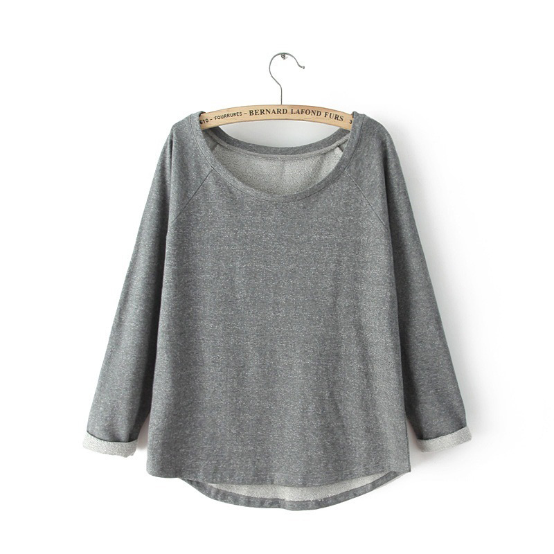 Fashion Gray Pure Color Decorated Blouse,Tank Tops & Camis