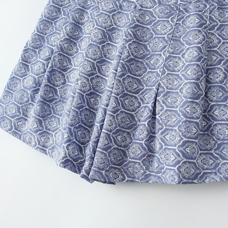 Fashion Blue Geometric Pattern Decorated Pants,Shorts