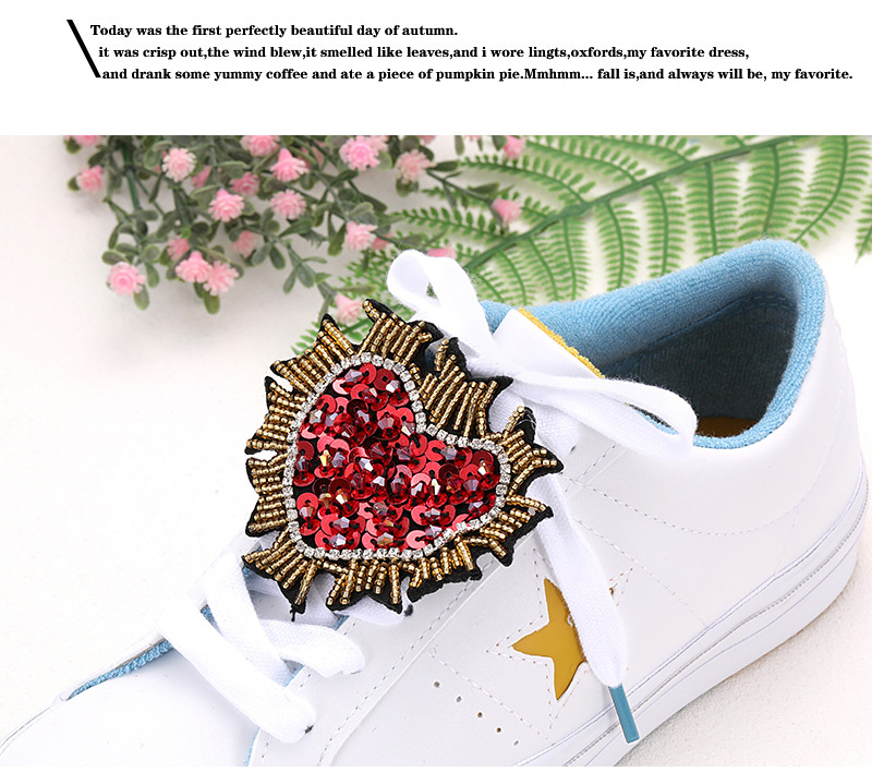 Fashion Red Heart Shape Decorated Shoe Accessories(2pcs),Korean Brooches