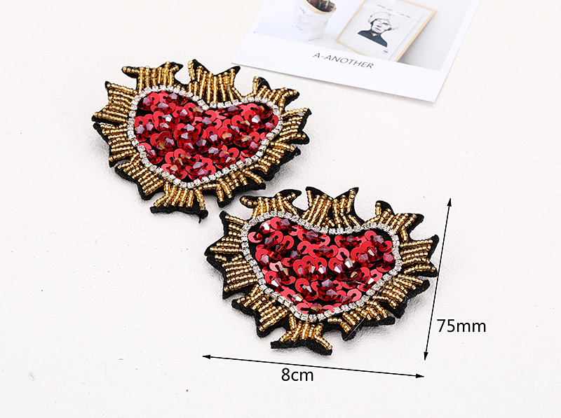 Fashion Red Heart Shape Decorated Shoe Accessories(2pcs),Korean Brooches