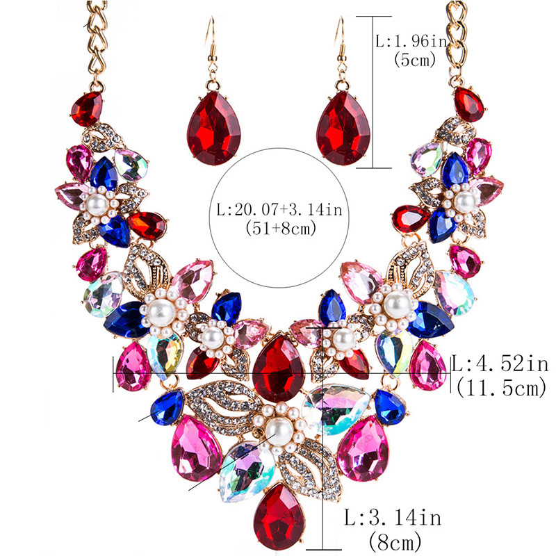 Fashion Multi-color Flower Shape Decorated Jewelry Set,Jewelry Sets