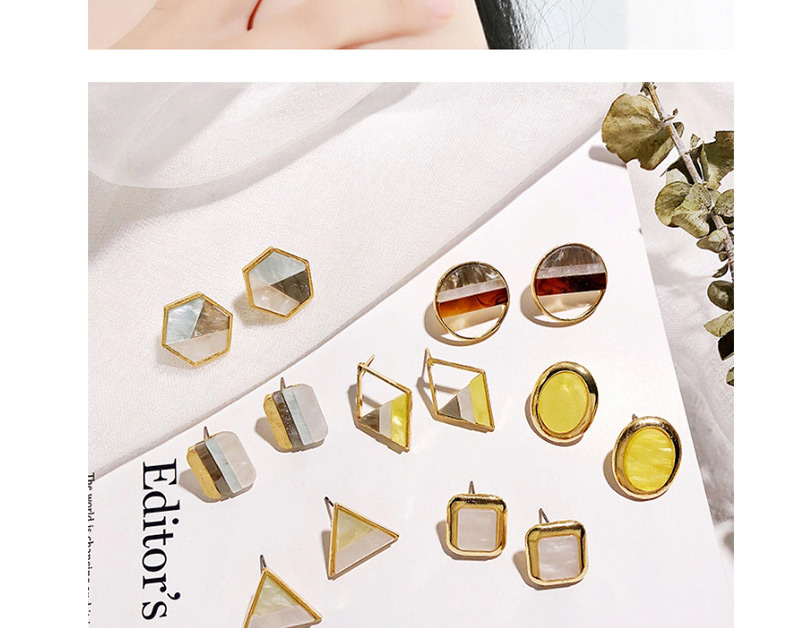 Fashion Gold Color Oval Shape Decorated Earrings,Stud Earrings
