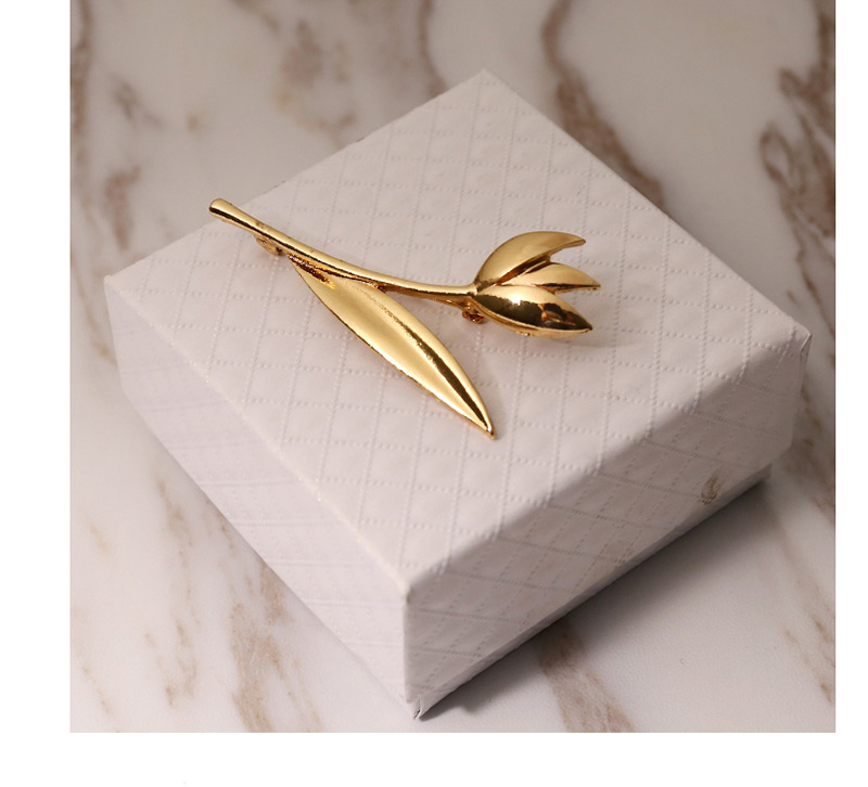 Fashion Gold Color Flower Shape Decorated Pure Color Brooch,Korean Brooches
