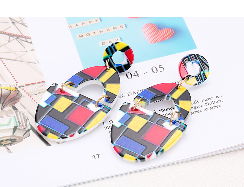 Fashion Multi-color Irregular Shape Design Earrings,Drop Earrings