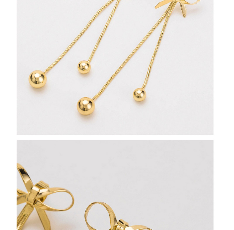 Fashion Gold Color Bowknot Shape Decorated Earrings,Drop Earrings
