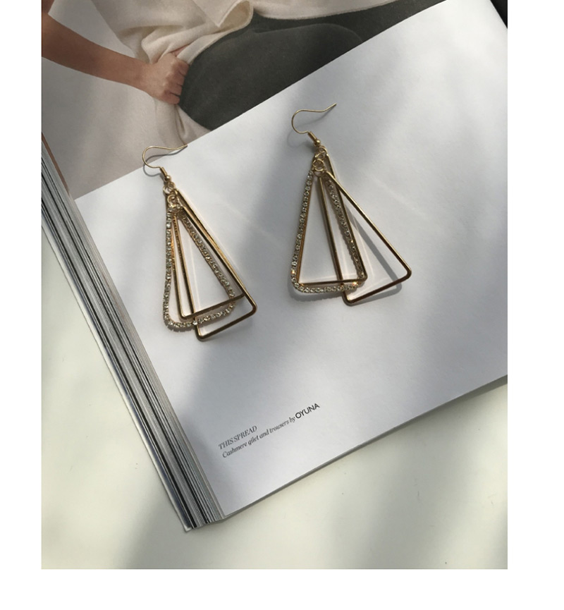 Fashion Silver Color Triangle Shape Decorated Earrings,Drop Earrings