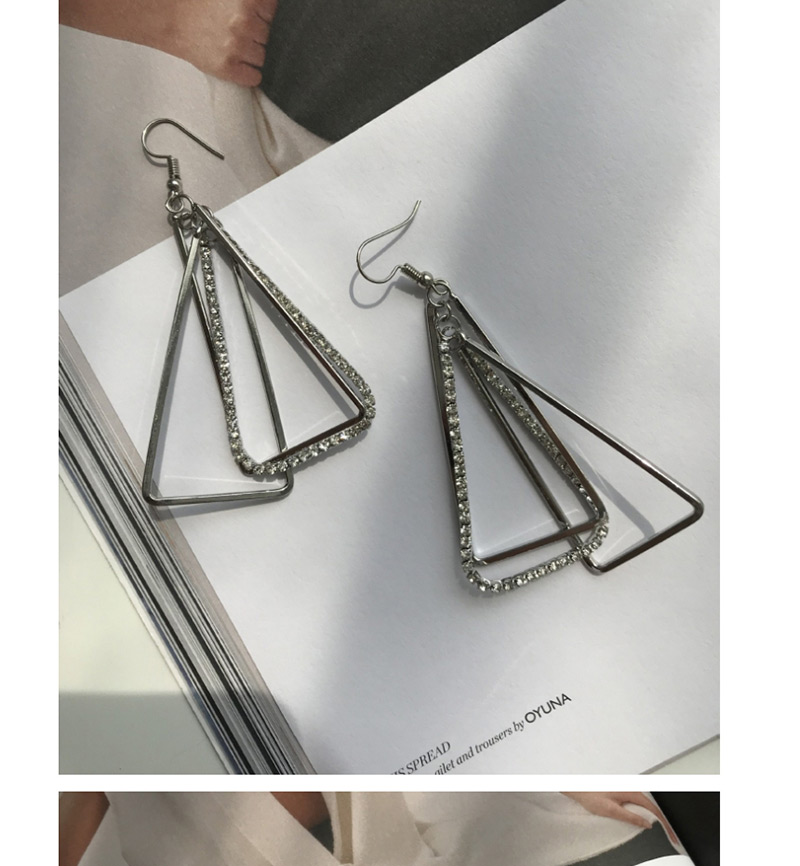 Fashion Silver Color Triangle Shape Decorated Earrings,Drop Earrings