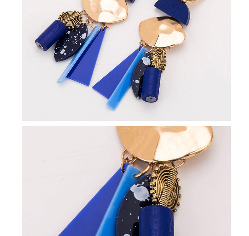 Fashion Blue Irregular Shape Decorated Earrings,Drop Earrings