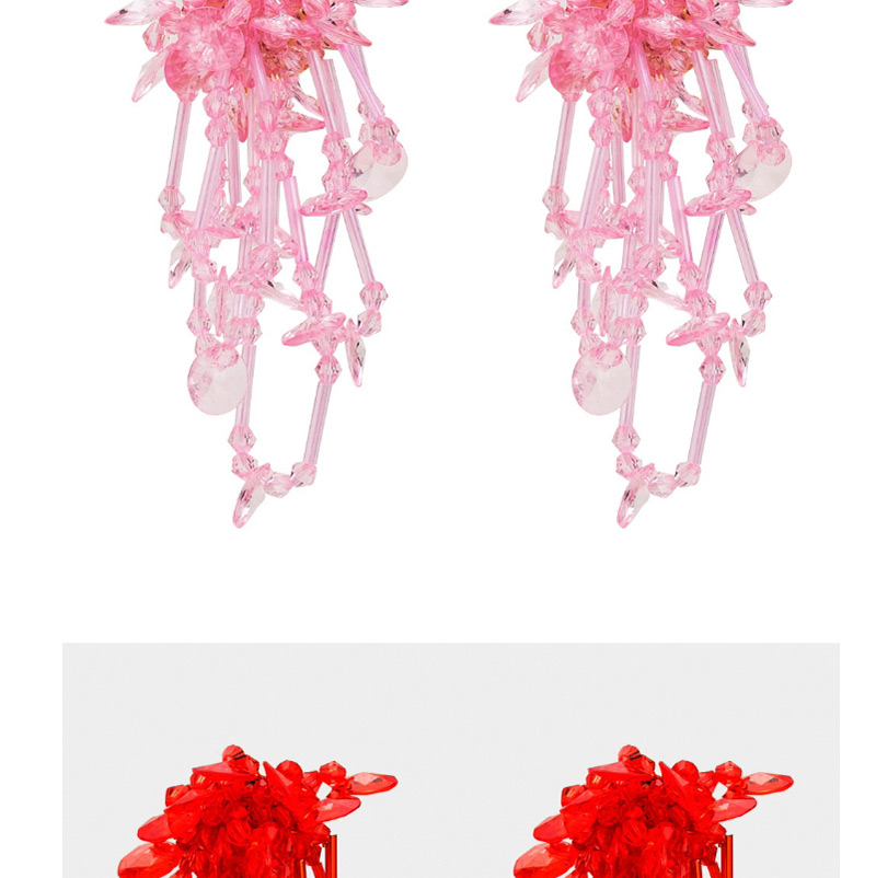Fashion Red Pure Color Decorated Tassel Earrings,Drop Earrings