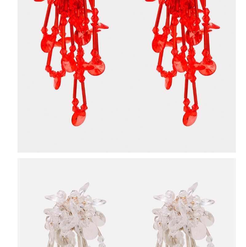 Fashion Red Pure Color Decorated Tassel Earrings,Drop Earrings