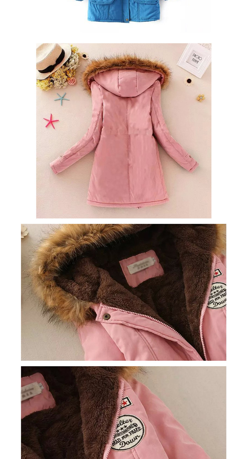 Fashion Pink Pure Color Decorated Coat,Coat-Jacket