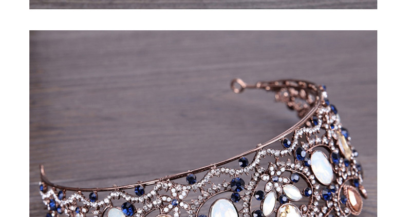 Fashion Champagne+blue Full Diamond Decorated Hair Accessories,Head Band