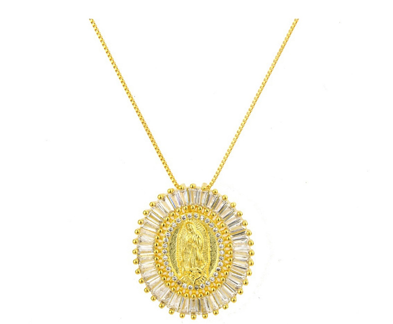 Fashion Gold Color Oval Shape Decorated Necklace,Necklaces