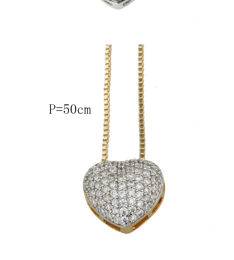 Fashion Green+silver Color Heart Shape Decorated Necklace,Necklaces
