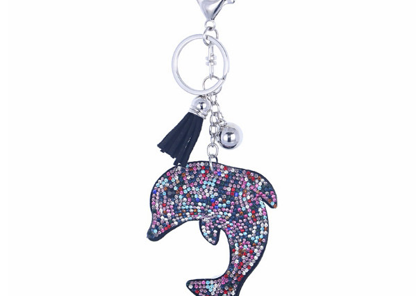 Fashion Multi-color Dolphin Shape Decorated Pendant,Fashion Keychain