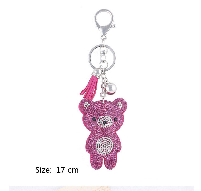Fashion Plum Red Bear Shape Decorated Keychain,Fashion Keychain