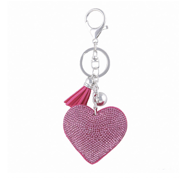 Fashion Plum Red Heart Shape Decorated Keychain,Fashion Keychain