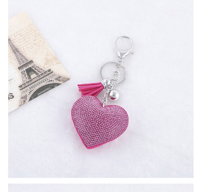 Fashion Plum Red Heart Shape Decorated Keychain,Fashion Keychain