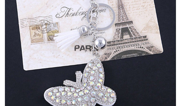 Fashion White Butterfly Shape Decorated Keychain,Fashion Keychain