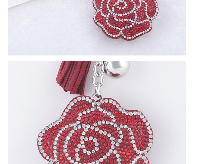 Fashion Red Flower Shape Decorated Keychain,Fashion Keychain