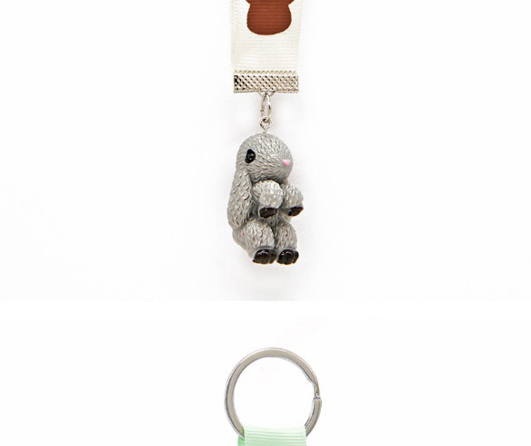 Fashion Gray Rabbit Shape Decorated Keychian,Fashion Keychain