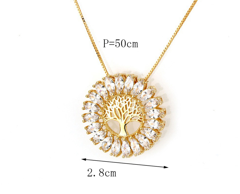 Fashion Pink+gold Color Tree Shape Decorated Necklace,Necklaces